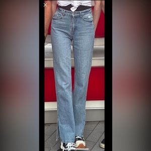 H&M Womens Jeans Flared w/ Ankle Slit Size 2